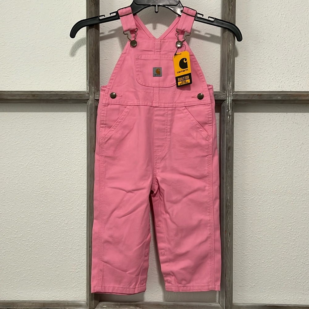 NEW Carhartt Girls Pink Overalls ( size 18 months )